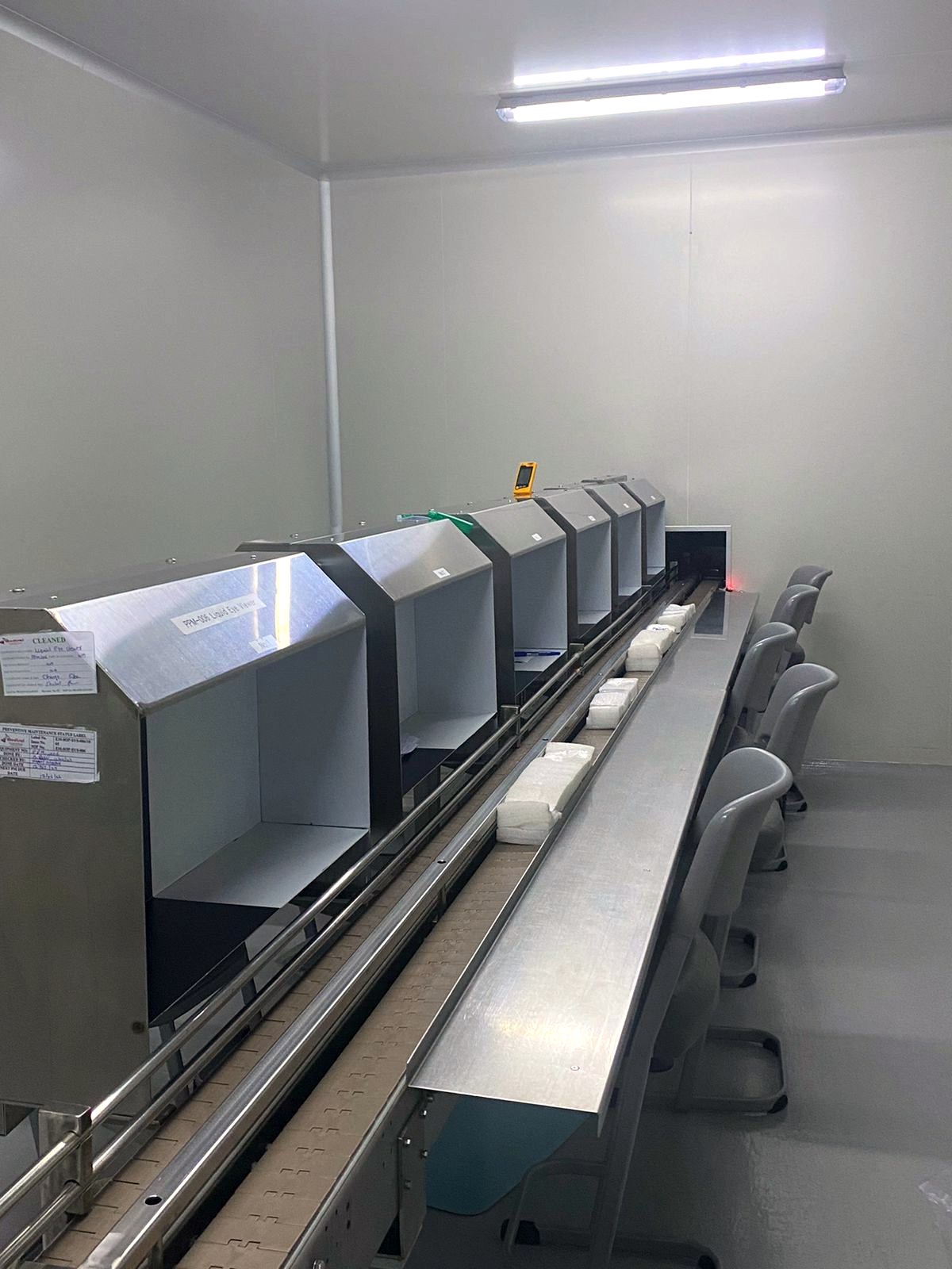 Liquid eye-viewer inspection line